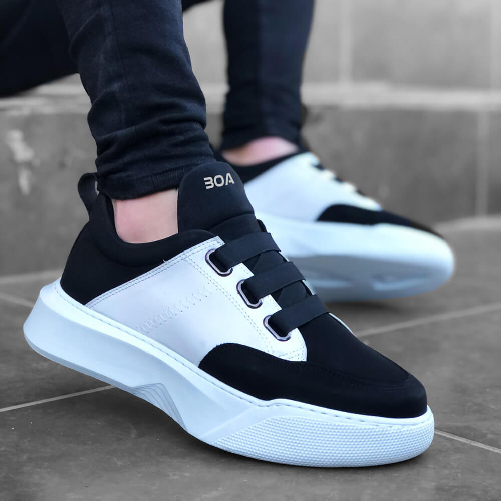 Mens Sneakers - Black White - 0160