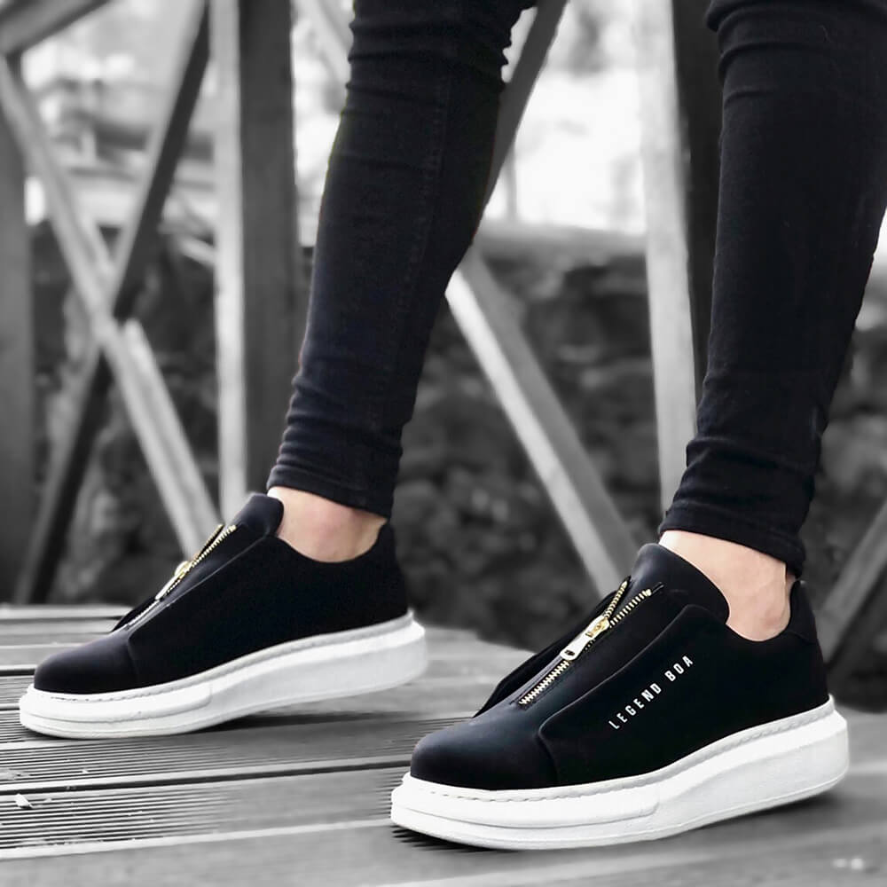 Mens Sneakers - Black White - 0310