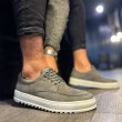 Mens Casual Shoes - Gray Suede - T12