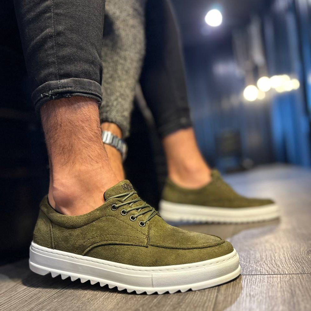 Mens Casual Shoes - Khaki Suede - T12