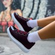 Womens Sneakers - Claret Red - 251