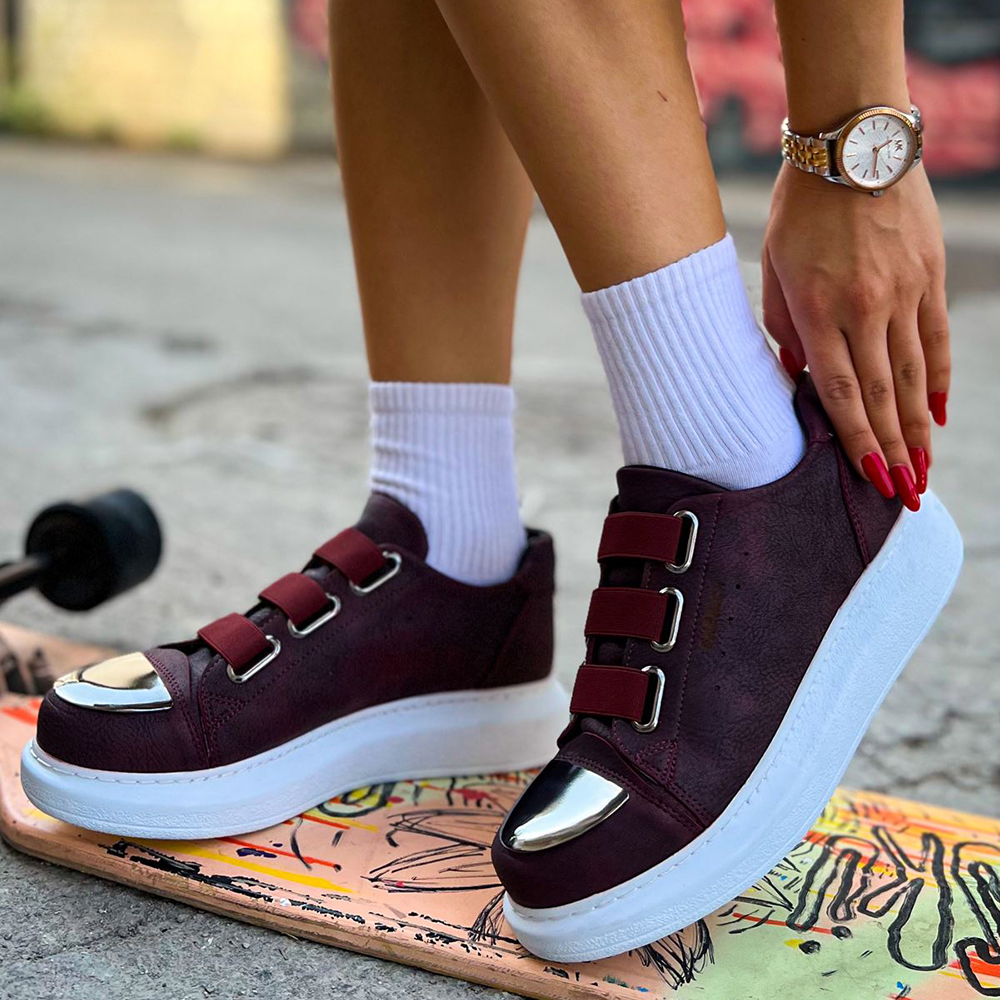 Womens Sneakers - Claret Red - 251