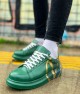 Mens Sneakers - Green Yellow Painted - 254