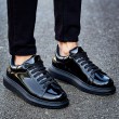 Mens Sneakers - Black Patent Leather - Apollo