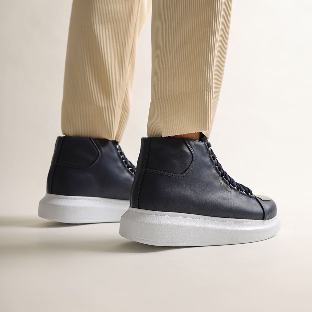 Mens High Top Sneakers - Dark Blue - 267