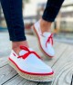 Mens Espadrilles - White Red - 311