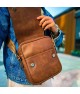 Mens Side Shoulder Bag - Tan - 009